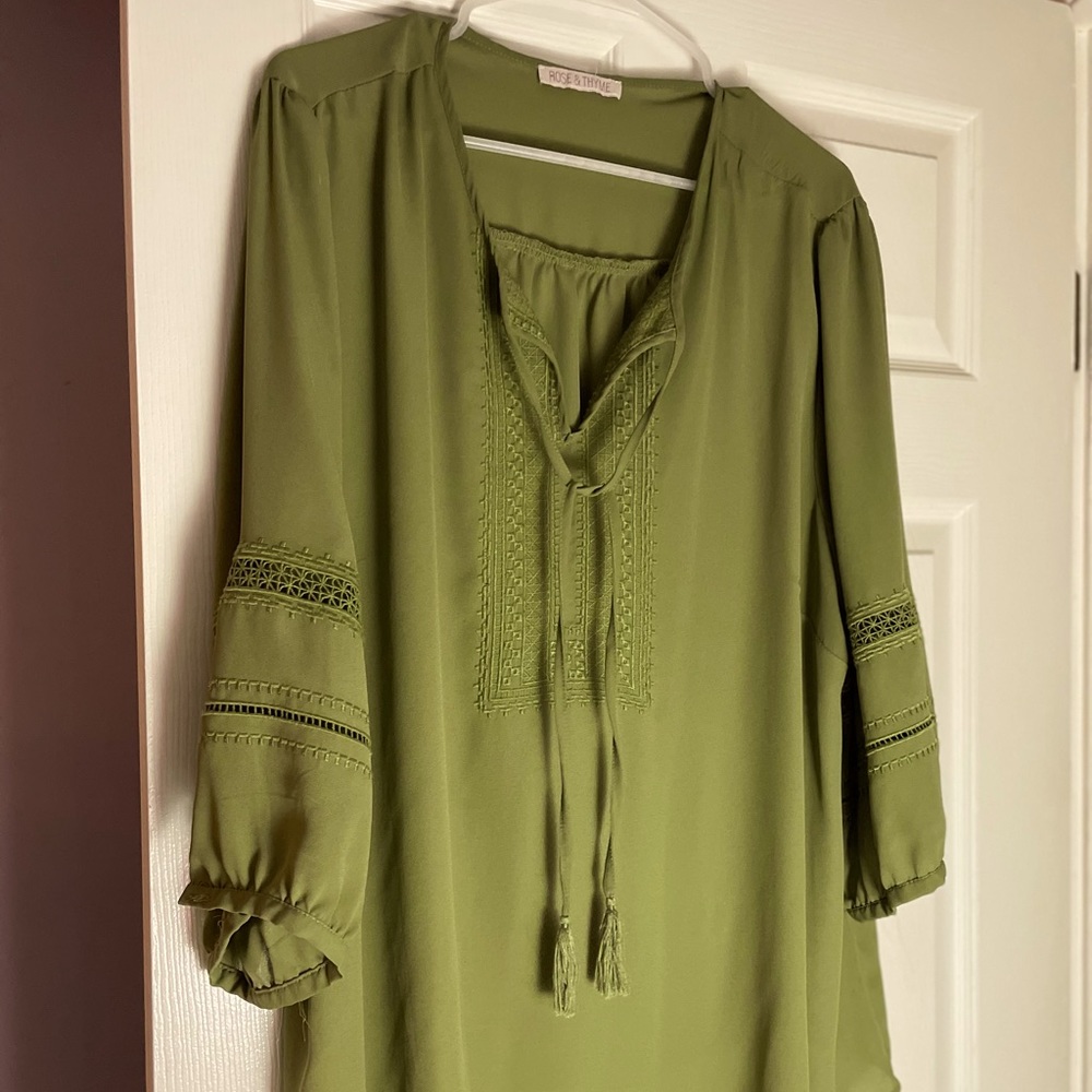 Olive green blouse